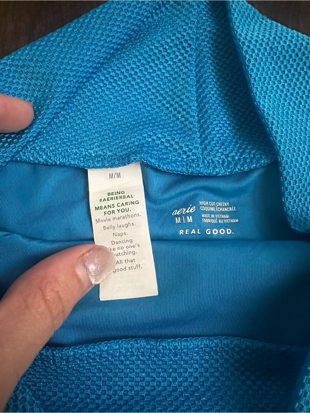 aerie Bright Blue High-Waist Bikini Bottom - Picture 2 of 3